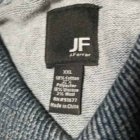 J. Ferrar Blue Heather Shaw Collar Sweater - Picture 4 of 5